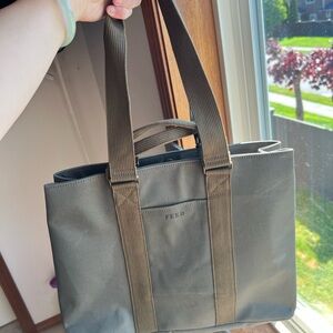 FEED Olive Green Canvas Tote Bag